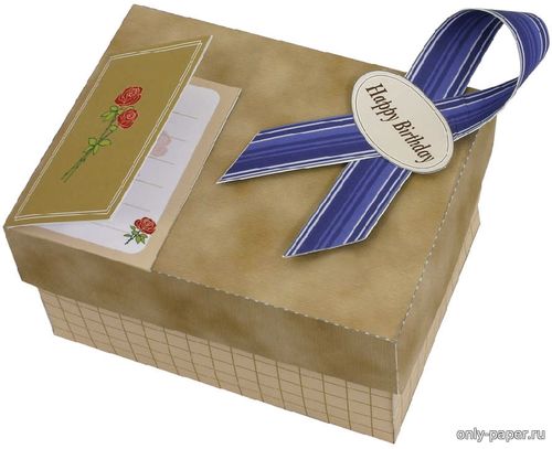 Сборная бумажная модель / scale paper model, papercraft Подарочная коробочка / Gift box 