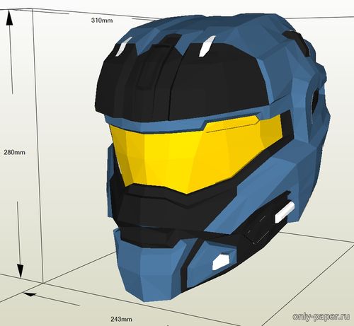 Сборная бумажная модель Шлем Коммандера Картера А259 / Commander Carter A259 Helmet (Halo)