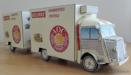 Сборная бумажная модель / scale paper model, papercraft Citroen HY Beurre Charente-Poitou 