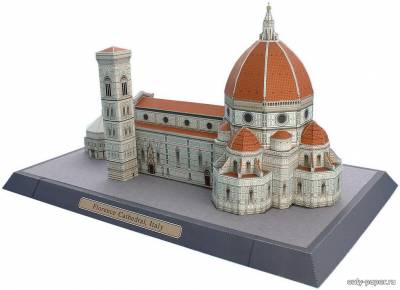 Модель кафедрального собора Санта-Мария-дель-Фьоре из бумаги/картона