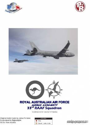 Сборная бумажная модель / scale paper model, papercraft Australian Air Force MRTT Airbus A330 [Перекрас Paper-replika] 