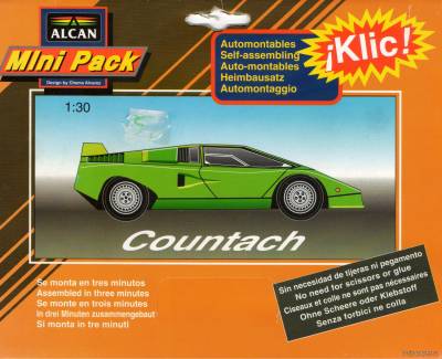 Сборная бумажная модель / scale paper model, papercraft Lamborghini Countach [Alcan Mini] 