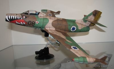 Сборная бумажная модель / scale paper model, papercraft Dassault MD-450 Ouragan (YOAVHOZMI) 