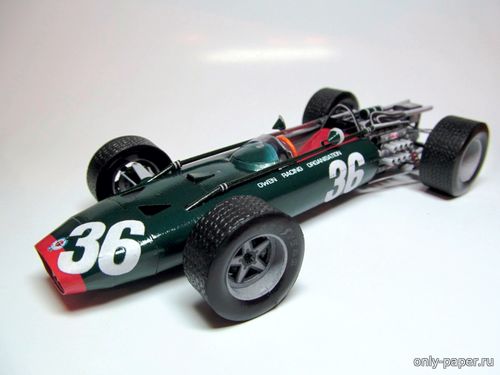 Сборная бумажная модель / scale paper model, papercraft BRM P83 H16 - Mike Spence - Monza Italian GP 1967 