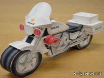 Модель полицейского мотоцикла из бумаги/картона