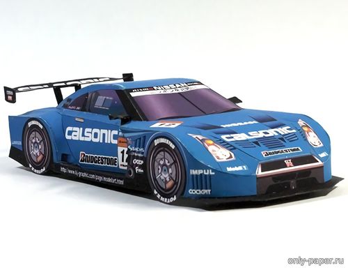 Модель автомобиля Nissan Calsonic GT-R GT50 из бумаги/картона