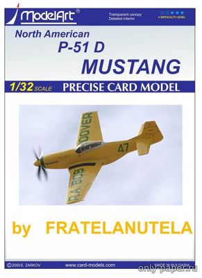 Сборная бумажная модель / scale paper model, papercraft P-51D Mustang - Ole Yeller 