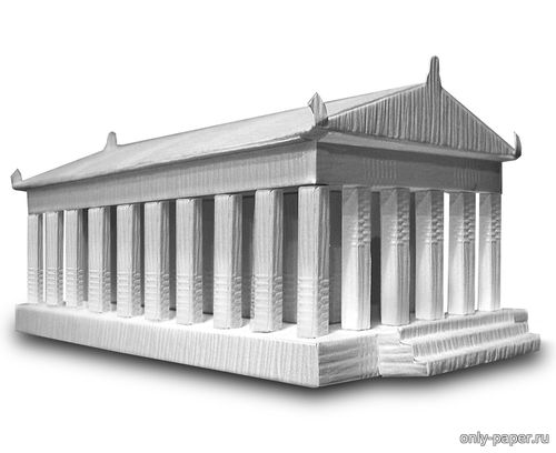 Модель древнегреческого храма Парфенона из бумаги/картона
