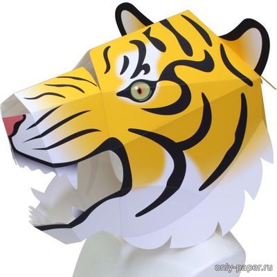 Сборная бумажная модель / scale paper model, papercraft Маска тигра 