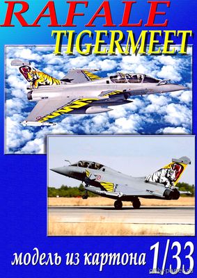 Модель самолета Dassault Rafale Tigermeet из бумаги/картона