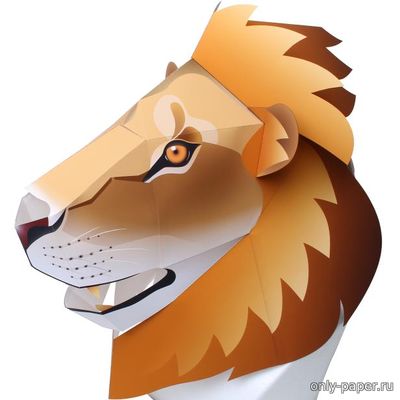 Модель маски льва из бумаги/картона