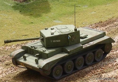 Модель танка Cruiser Mk.VIII «Cromwell» из бумаги/картона