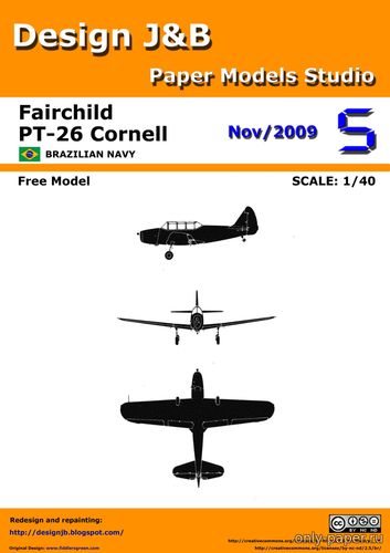 Модель самолета Fairchild PT-26 Cornell из бумаги/картона