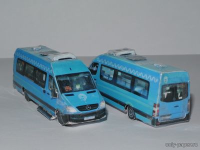 Сборная бумажная модель / scale paper model, papercraft Микроавтобус Луидор-22036С (Mercedes-Benz Sprinter 515) (Mungojerrie) 