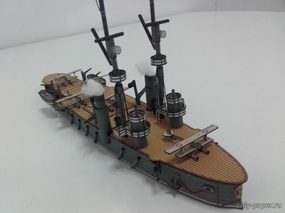 Модель броненосного фрегата «Адмирал Лазарев» из бумаги/картона