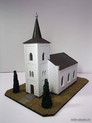 Сборная бумажная модель / scale paper model, papercraft Evangelický kostel ve Škvorci (Pavel Styl) 