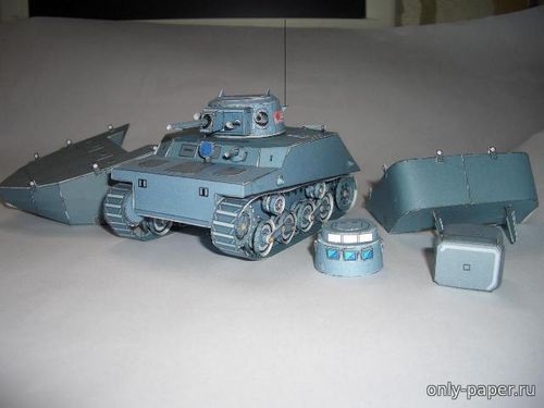 Модель плавающего танка Type 2 Ka-Mi из бумаги/картона