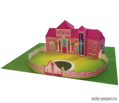 Модель дома Барби из бумаги/картона