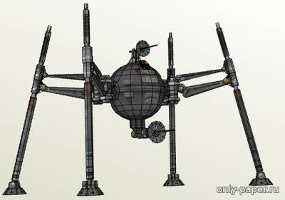 Модель дроида-паука из бумаги/картона