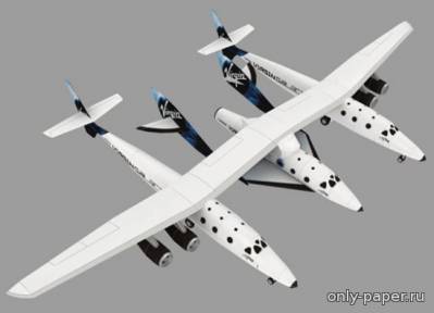 Модель White Knight II и SpaceShipTwo из бумаги/картона