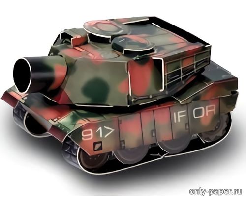 Модель танка M1A1 (Nato) из бумаги/картона