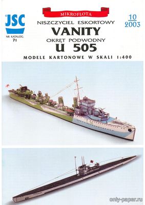 Сборная бумажная модель / scale paper model, papercraft Эсминец HMS Vanity, HMS Vanessa (Векторный перекрас JSC 071) 