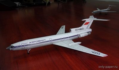 Сборная бумажная модель / scale paper model, papercraft Туполев Ту-154 Аэрофлот / Tupolev Tu-154 Aeroflot (Bruno VanHeche - Jaromir Smid) 