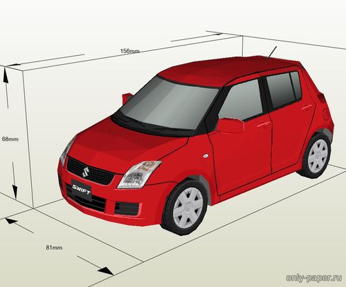 Сборная бумажная модель / scale paper model, papercraft Suzuki Swift Hatch 