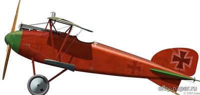 Модель самолета Albatros D.III Kurt Wolff из бумаги/картона