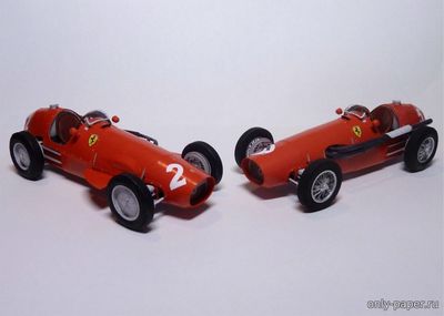 Сборная бумажная модель / scale paper model, papercraft Ferrari 500 - Alberto Ascari & Nino Farina - GP Germany & British (1953) [Forum Team] 