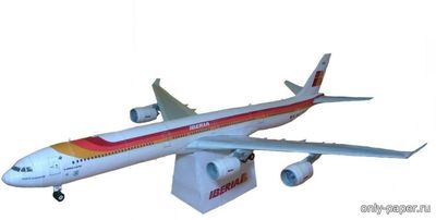 Сборная бумажная модель / scale paper model, papercraft Airbus A340-600 Iberia [Перекрас Canon] 