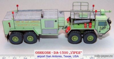 Модель аэродромной пожарной машины Oshkosh DA-1500 Viper из бумаги