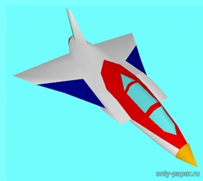 Сборная бумажная модель / scale paper model, papercraft Reactive plane 