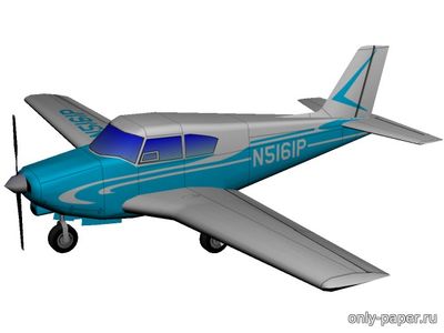 Модель самолета Piper Comanche из бумаги/картона