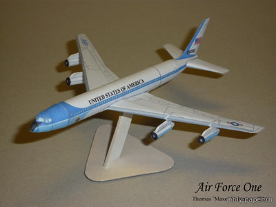 Сборная бумажная модель / scale paper model, papercraft Boeing B707 Air Force One (Bruno VanHecke) 