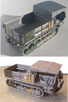 Модель артиллерийского тягача Schneider CD из бумаги/картона
