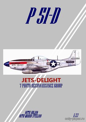 Сборная бумажная модель / scale paper model, papercraft P-51D Mustang Jets Delight 
