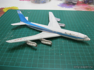 Сборная бумажная модель / scale paper model, papercraft Boeing B707 El Al (Bruno VanHecke) 