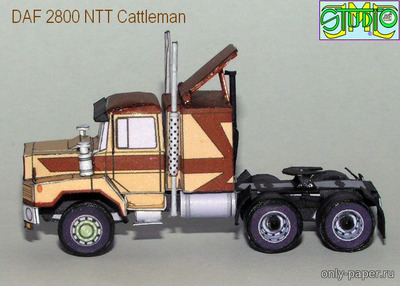 Сборная бумажная модель / scale paper model, papercraft DAF 2800 NTT Cattleman 