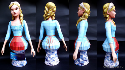 Сборная бумажная модель / scale paper model, papercraft Ella (Bust) - Cinderella (2015) (Sabi96) 