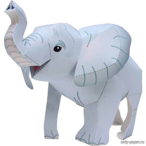 Сборная бумажная модель / scale paper model, papercraft Слон / Elefant (Canon) 
