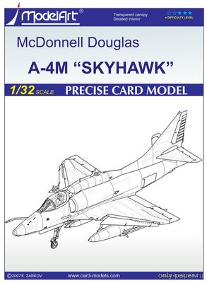 Сборная бумажная модель / scale paper model, papercraft A-4M Skyhawk (ModelArt) 