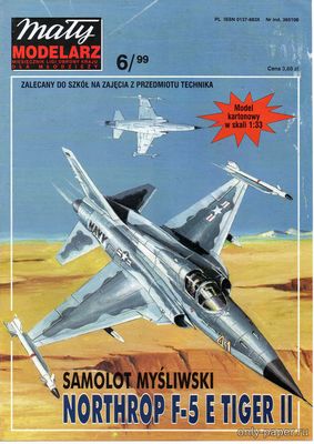 Сборная бумажная модель / scale paper model, papercraft Northrop F-5 E Tiger II (Maly Modelarz 6/1999) 