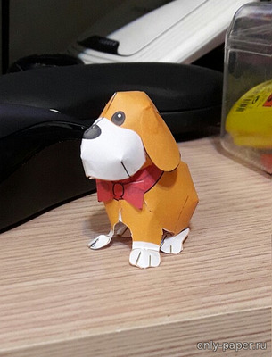 Сборная бумажная модель / scale paper model, papercraft Собака 