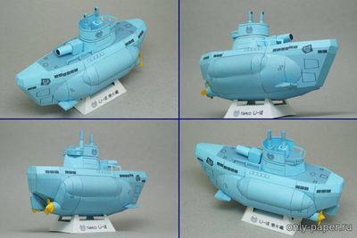 Модель подводной лодки U-Boot VII SD-style из бумаги/картона