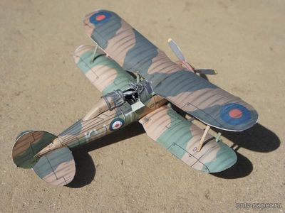 Сборная бумажная модель / scale paper model, papercraft Gloster Gladiator 