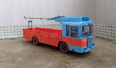 Сборная бумажная модель / scale paper model, papercraft Грузовой троллейбус КТГ-2 (AVR) 