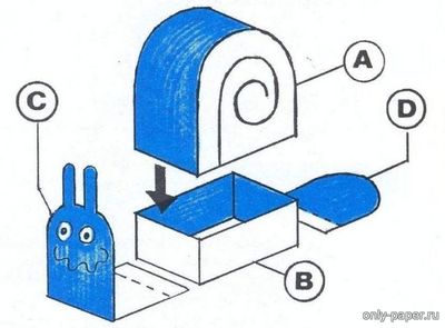 Сборная бумажная модель / scale paper model, papercraft Krabicka Snek [ABC 1991-24] 