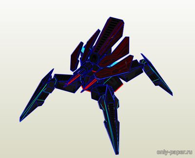 Сборная бумажная модель / scale paper model, papercraft Mantis (Supreme Commander: Forged Alliance) 