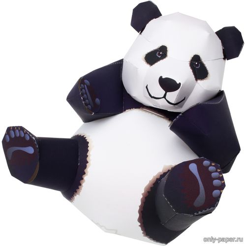 Сборная бумажная модель / scale paper model, papercraft Гигантская панда / Giant Panda (Canon) 